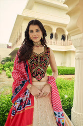 Beige Embroidered Lehenga Choli